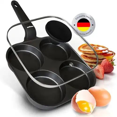 Endusor Spiegelei-Pfanne 21 cm induktionsgeeignet mit Deckel
