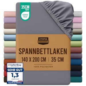 Spannbettlaken 140×200 cm von Utopia Bedding aus Mikrofaser