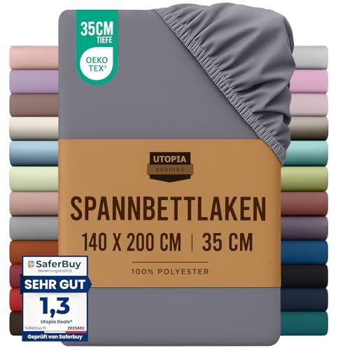 Spannbettlaken 140×200 cm von Utopia Bedding aus Mikrofaser