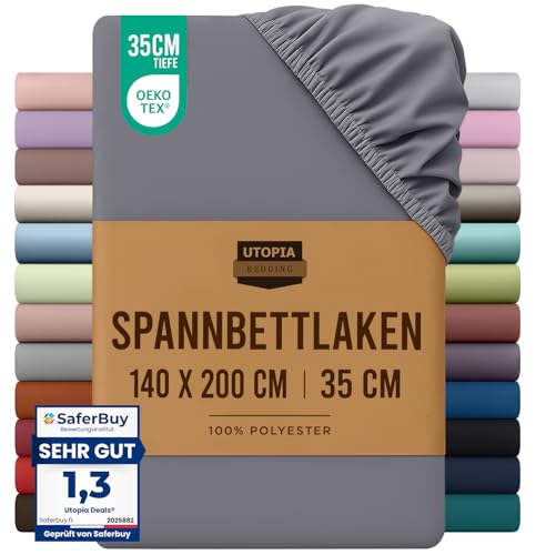 Spannbettlaken 140×200 cm von Utopia Bedding aus Mikrofaser