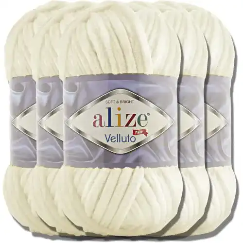 Chenille-Wolle Alize Hobby YARN 3er Set mit Velluto Wolle