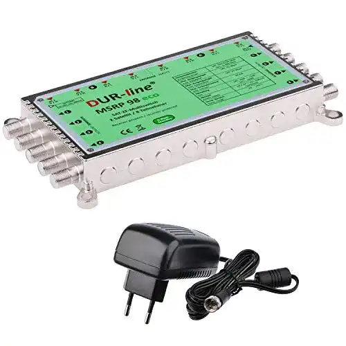 Multischalter Dur-Line MSRP 9/8 eco mit Netzteil für 2 Satelliten und 8 Teilnehmer