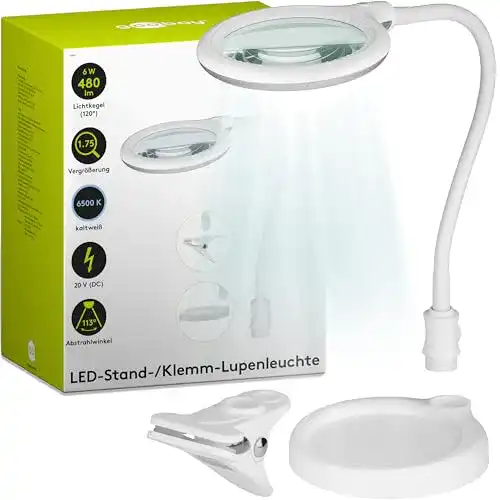 Lupenleuchte goobay 60359 LED mit Standfuß für präzise Arbeiten