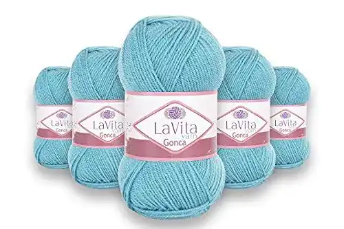 Acrylwolle LaVita Yarn Gonca Handstrickgarn 5-teilig, 100% Acryl