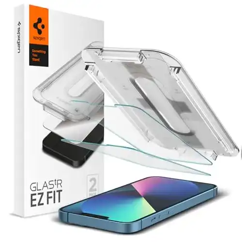 Panzerglas Schutzfolie für iPhone 13 Mini von Spigen, 2 Stück