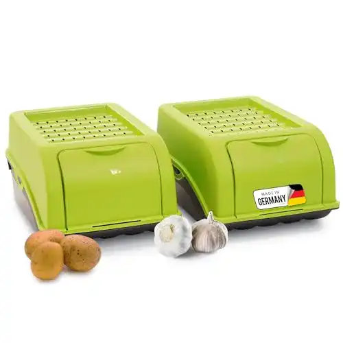 Gemüsebox Novaliv Kartoffel Aufbewahrungsbox 2X klein 3,5L grün