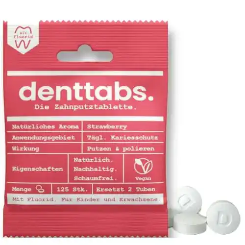 Zahnputztabletten Denttabs Erdbeergeschmack 125 Stück