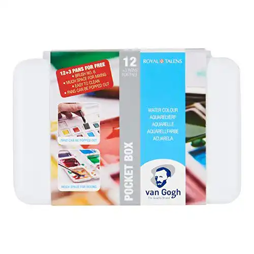Aquarellfarben von Van Gogh im Taschenformat 12 + 3