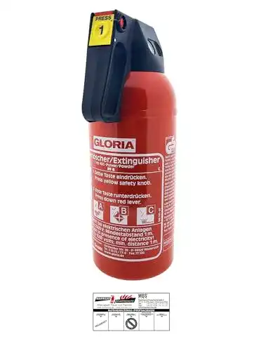 Feuerlöscher 2 kg Gloria Auto-Pulverlöscher P2 GM in Rot