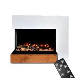 Glow Fire Elektrokamin Einstein linksoffen mit 3D LED-Feuer und Heizung