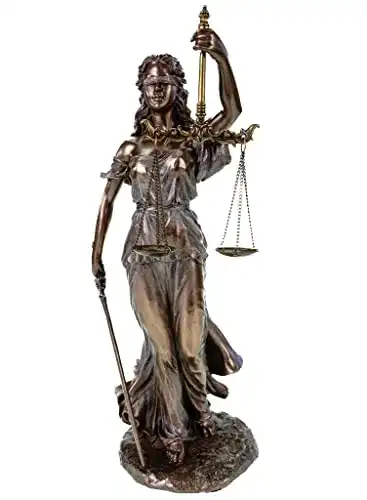 Justitia Statue von Veronese – Bronzierte Gerechtigkeitsfigur 34 cm