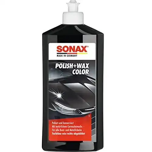 SONAX Polish+Wax Color schwarz 500 ml Autopolitur für schwarze Lacke