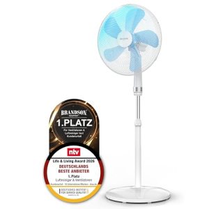 Brandson Standventilator 50 W mit 3 Geschwindigkeitsstufen und Oszillation