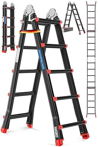 Mehrzweckleiter MASKO Aluleiter 5,10m 4×5 Sprossen