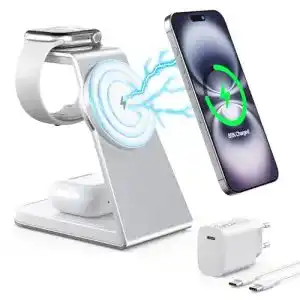 AOWIN MagSafe 3 in 1 Ladestation für iPhone, Apple Watch und AirPods