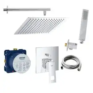Unterputz Duschsystem mit Grohe Eurocube Einhandmischer und Regendusche