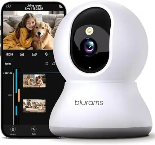 Indoor IP Kamera von Blurams – 2K Überwachungskamera mit WLAN und 360° Sicht