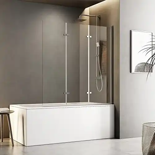 Badewannenaufsatz Meykoers Duschwand 130 x 140 cm
