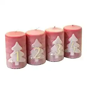 Adventskerzen Klocke im 4er Set mit Zahlen, Höhe 10cm, Ø 6cm