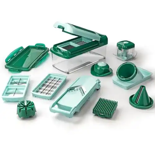 Nicer Dicer Genius Fusion Smart Julietti in Mint-Grün mit 16 Teilen