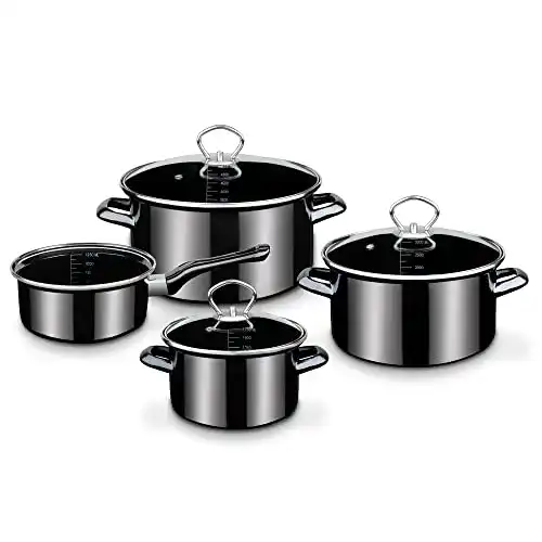 GSW Kochtopf-Set Profi-Black-Star aus Stahl-Emaille