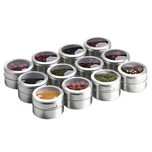 Magnetische Gewürzdosen Aiyola, 12 Stück, Edelstahl