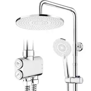 Regendusche ohne Armatur Rainsworth Chrome, 25 cm rund mit 3 Strahlarten