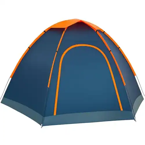 CampFeuer Hexone Zelt für 4 Personen in Orange und Blau