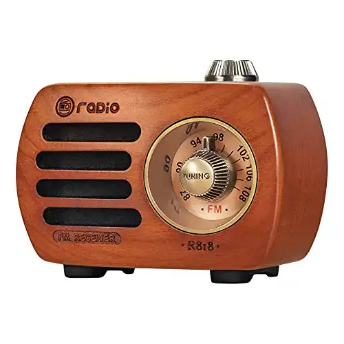 Bluetooth-Radio Prunus R-818 aus Holz mit Retro-Design und Bluetooth-Funktion
