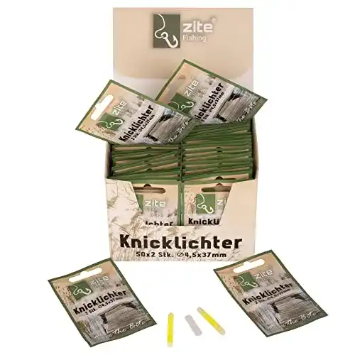 Knicklichter Set für Angeln von Zite Fishing 100 Stück mit langer Leuchtdauer