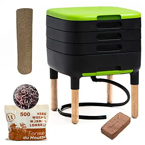 Wurmkomposter TinyWorm Design und Compact mit 3 Etagen