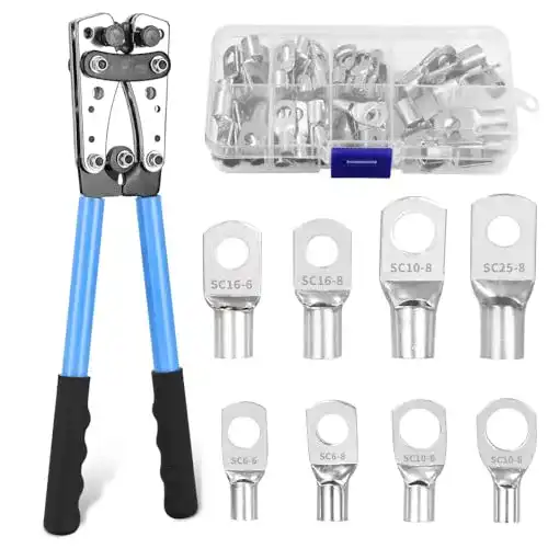 Kabelschuhzange Jutyum Groß Crimpzange Set für Kabelschuhe 6-50 mm²
