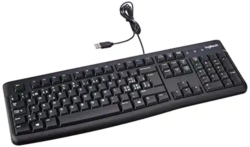 Logitech K120 USB-Tastatur kabelgebunden für Büroanwendungen