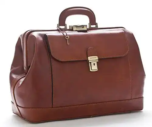 Arzttasche DD Firenze D&D Classic aus italienischem Leder (Mogano opaco)
