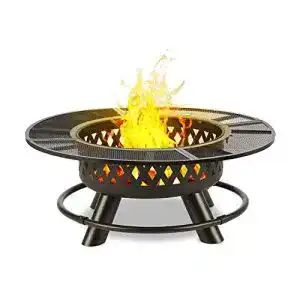 Blumfeldt Rosario 3-in-1 Feuerschale als Feuerstelle, Grill und Tisch
