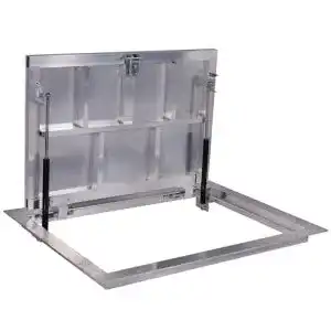 Schachtabdeckung aus Aluminium 600 x 900 mm mit Seitenscharniere
