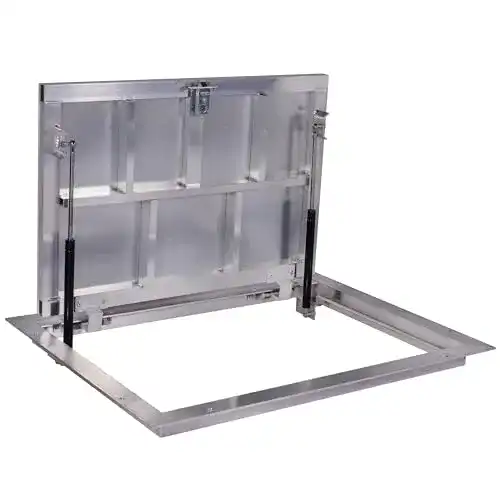 Schachtabdeckung aus Aluminium 600 x 900 mm mit Seitenscharniere