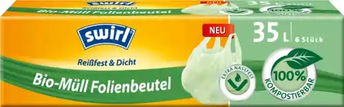 Kompostierbare Müllbeutel Swirl Bio-Müllbeutel mit Tragegriff 35 Liter