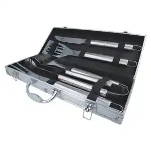 Grillkoffer EUROHOME Grillbesteckkasten 5-teilig im Aluminiumkoffer