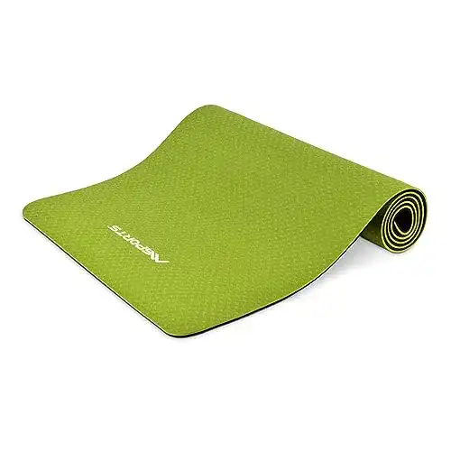 Fitnessmatte MSPORTS für Gymnastik und Yoga mit Übungsposter