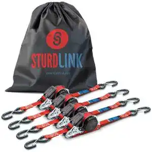 Automatische Spanngurte Sturdlink 5m 25mm mit S-Haken im 4er-Pack