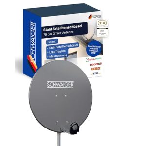 Schwaiger Satellitenschüssel 75 cm für stabilen TV-Empfang