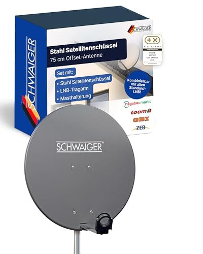 Schwaiger Satellitenschüssel 75 cm für stabilen TV-Empfang