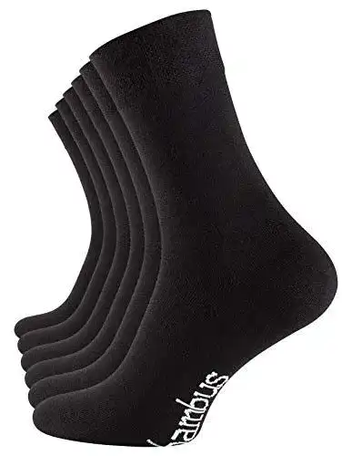 Bambussocken von Vincent Creation – 6 Paar Unisex Socken in Schwarz