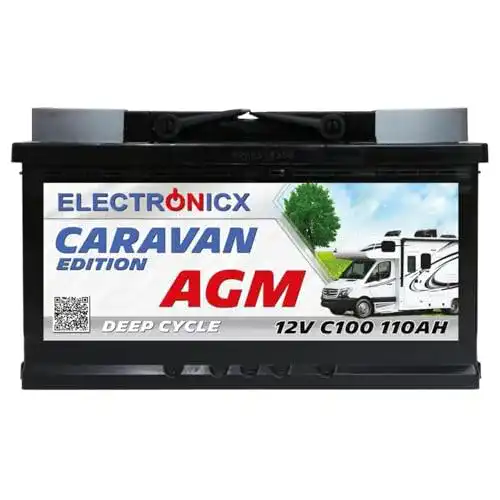 AGM Batterie 110Ah 12V für Wohnwagen und Camping