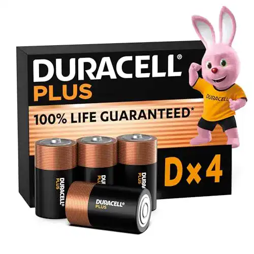 Duracell Plus D-Batterien LR20, 4 Stück, Alkaline