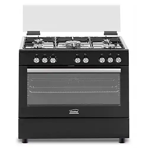 Gasherd mit Gasbackofen Simfer FS 9031-1 in Schwarz, 90 cm