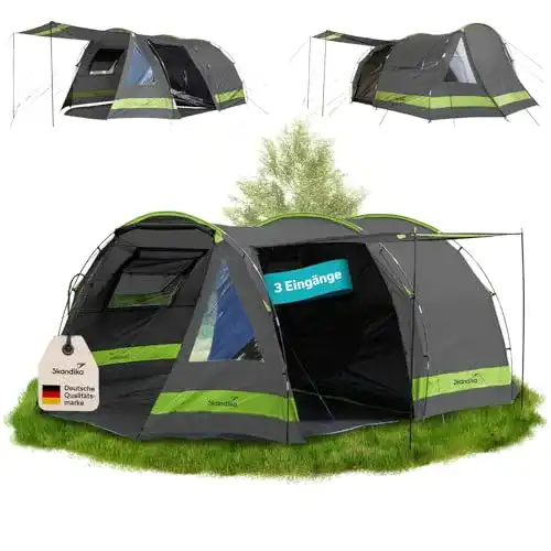 Skandika Kambo Tunnelzelt für 6 Personen – Geräumiges Campingzelt