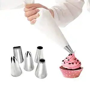 Spritzbeutel Set mit 6 Spritztüllen für kreatives Backen