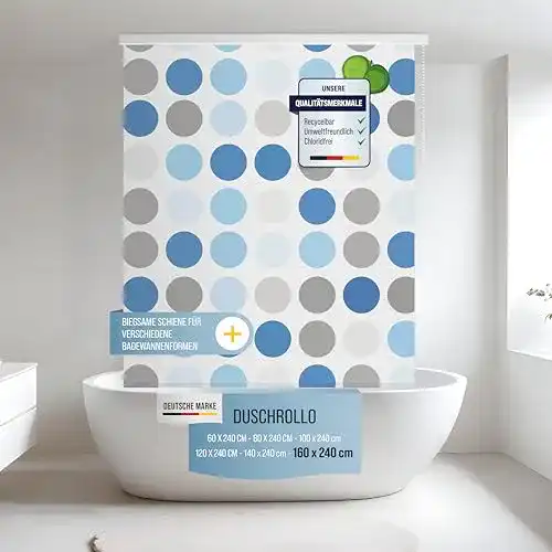 Duschrollo Rapid Teck Halb-Kassetten Duschvorhang 160 cm Breite